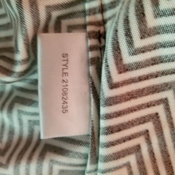 Tory Burch Brown Chevron Midi  Sleeveless 100% Silk Dress Sz Small - Picture 12 of 14